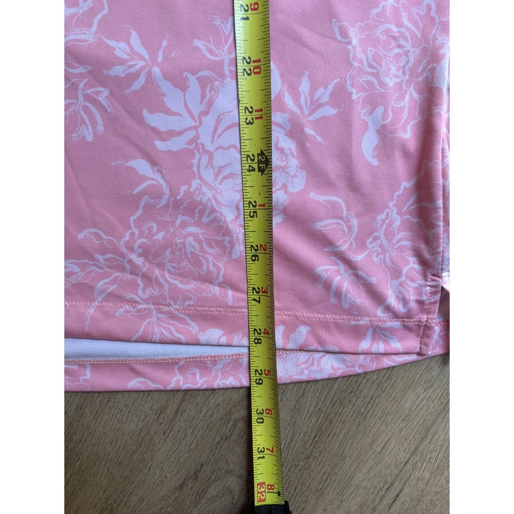 Bad Birdie Mens Pink Floral Performance Golf Polo Shirt Size Large Short Sleeve - Picture 5 of 9